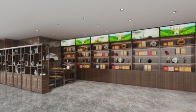 新中式茶叶店3D模型下载